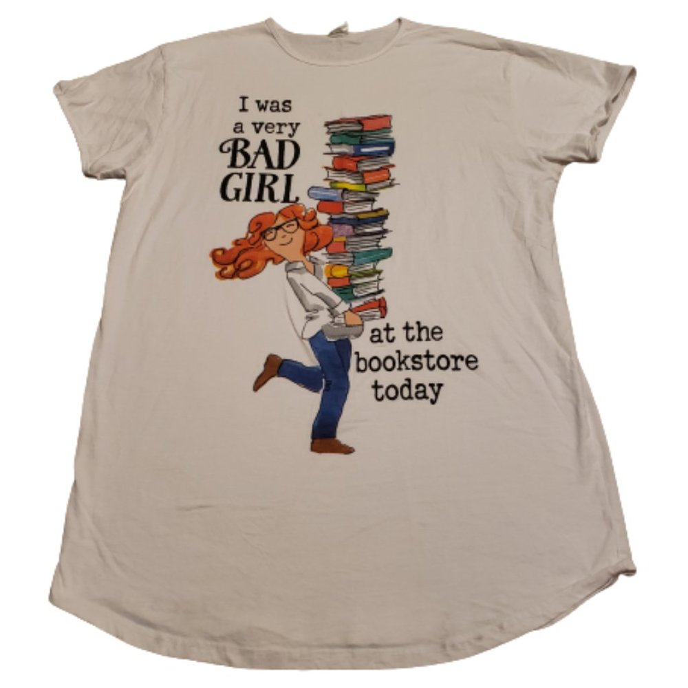 Relevant Sleepwear Pajama Shirt Top White / Multi Women's One Size Library Books